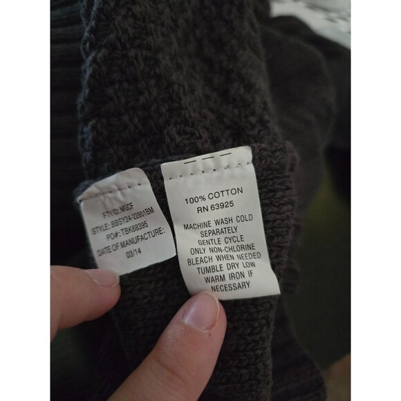 Buckle Black Mens Athletic Fit 1/4 Button Sweater Large Fisherman Henley Cable - Picture 7 of 11